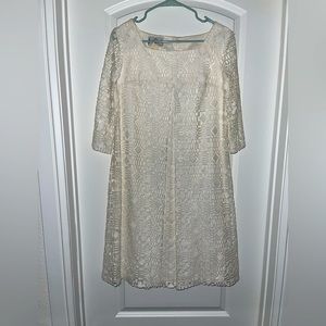 Vintage 1960’s Burt Stanley Cream/Off White‎  Beautiful Lace Dress Size 9/10